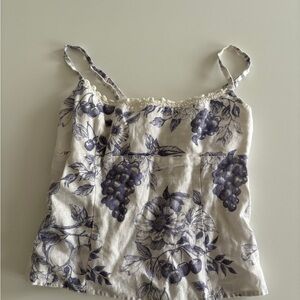 Reformation Blue Floral Camisole
